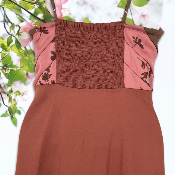 Free People Spaghetti Adjustable Strap Hi-Low Patchwork Dress Size 6 - Picture 5 of 7